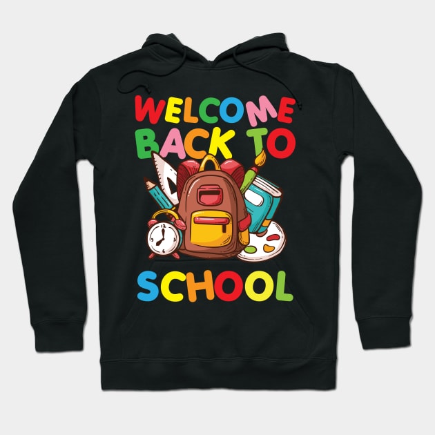 First Day of School Teacher Welcome Back to School Hoodie by folidelarts